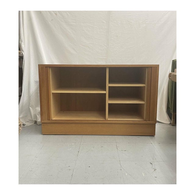 Vintage Danish Oak Credenza with Tambour Doors For Sale - Image 11 of 11