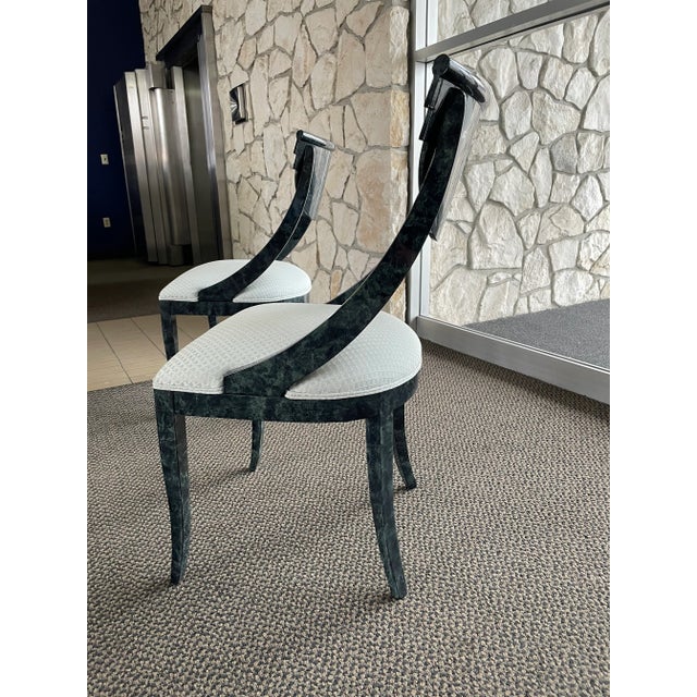 Vintage Lacquered Wood Italian Hollywood Regency Dining Chairs by Pietro Costantini - A Pair For Sale In Seattle - Image 6 of 13