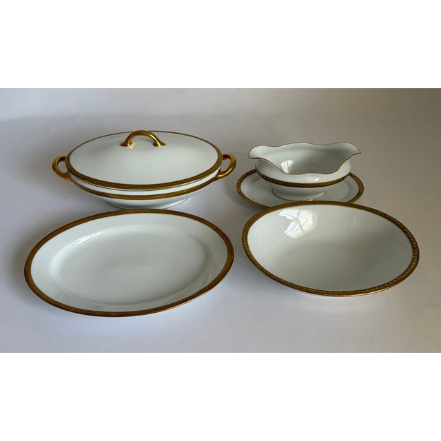 1920s Royal Bayreuth Gold-Encrusted Porcelain Dinner Service for Six For Sale - Image 16 of 16