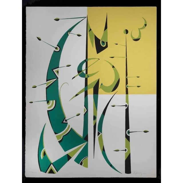 Composition is an original lithograph artwork, realized by Rafael Alberti in 1972. Hand signed, numbered and dated....