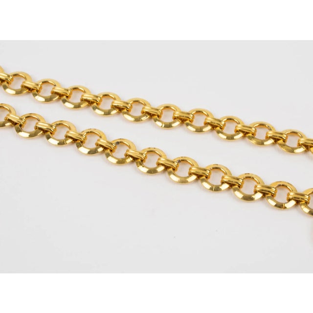 Metal Louis Feraud Paris Gilt Metal Choker Necklace with Brand Logo Charms For Sale - Image 7 of 9