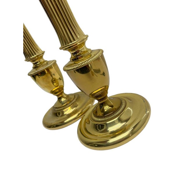 Metal Empire Style Herda Table Lamps in Brass, 1960s, Set of 2 For Sale - Image 7 of 11