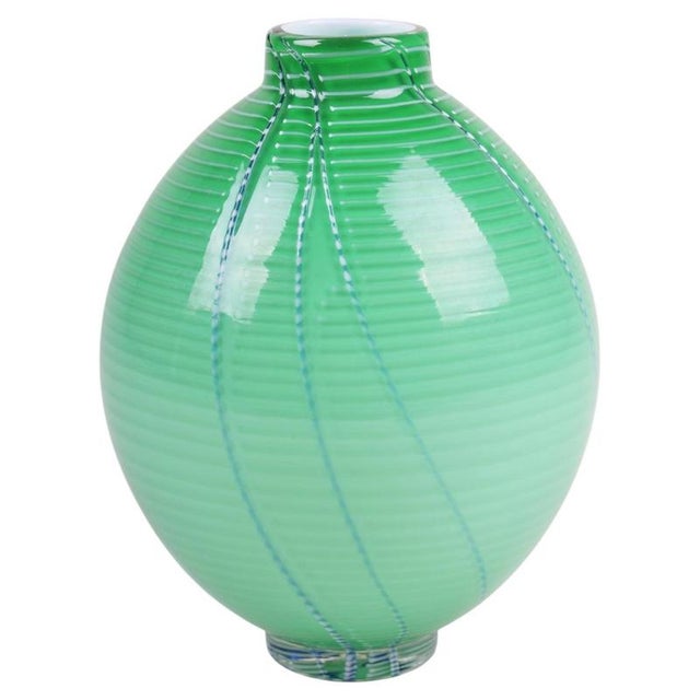 Blue Mid-Century Vase in Glass, Czech, 1960s For Sale - Image 8 of 8