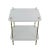 Early 21st Century Wood and Brass Faux Bamboo Legs White Sofa Side Table, For Sale - Image 5 of 12