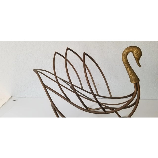 Maison Jensen Style Italian Brass Magazine Rack / Holder For Sale - Image 4 of 10