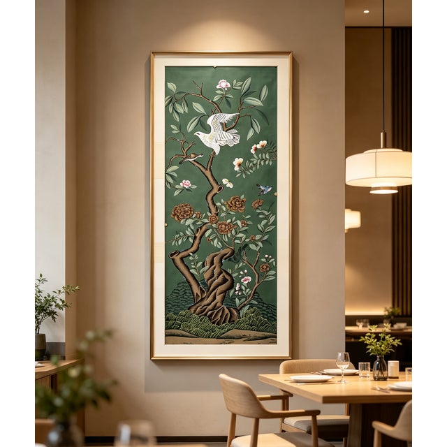 Bring a sense of timeless elegance and nature-inspired artistry to your interior with this hand-painted decorative wall...