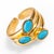 2020s Trio Turquoise Gemstone & Gold Stylish Adjustable Cocktail Ring For Sale - Image 5 of 7