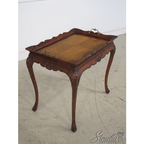 Traditional Jonathan Charles Model#492447 Finely Carved Tea Table Serving Tray For Sale - Image 3 of 10