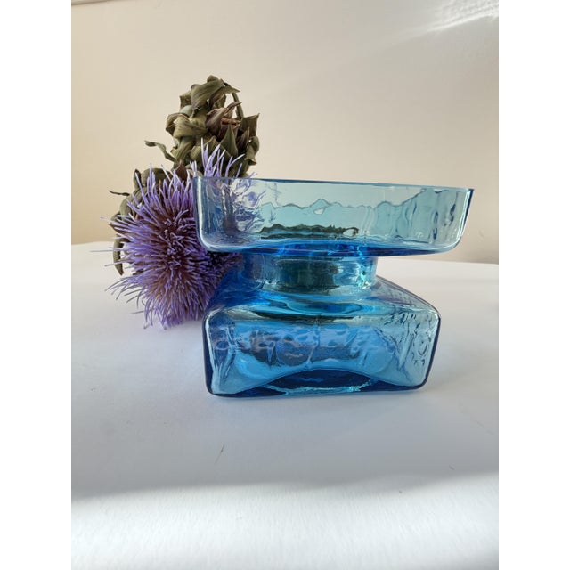 Aqua Blue Pala Glass Vase by Helena Tynell for Riihimäen Lasi, Finland, 1964 For Sale - Image 11 of 18