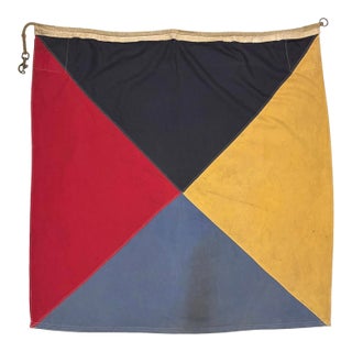 Large Vintage Cotton Nautical Signal Flag For Sale