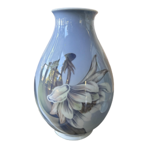 Vintage Royal Copenhagen Floral & Butterfly Decorated Porcelain Vase