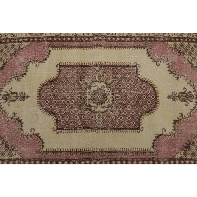 Textile 1970s Turkish Floral Desing Oushak Accent Rug For Sale - Image 7 of 13
