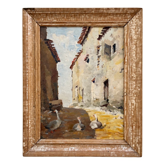 Robert, with Geese and Boat, 1930, Oil Painting For Sale