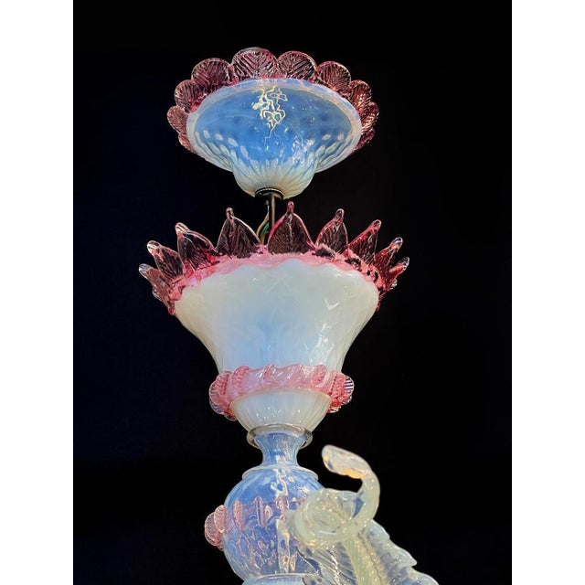 Vintage Venetian Light Blue and Pink Chandelier, 1950s For Sale - Image 18 of 18