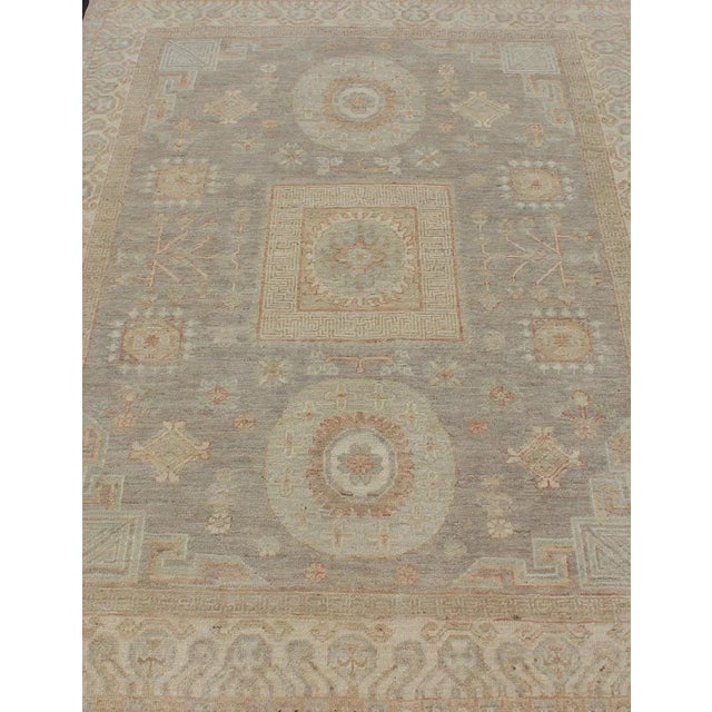 2000 - 2009 Fine Khotan Design Rug With Samarkand Design in Muted Tones For Sale - Image 5 of 12