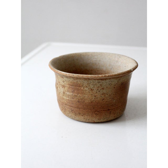 Tan Vintage Studio Pottery Bowl Cachepot For Sale - Image 8 of 12