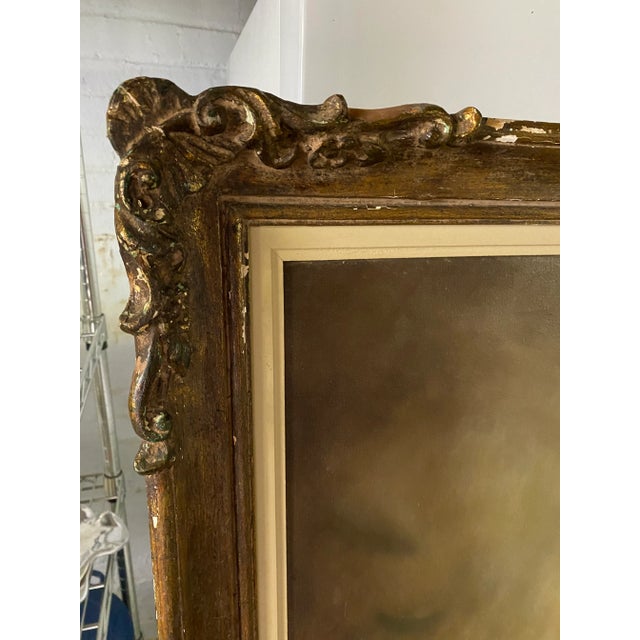 Signed and Framed Oversized Vintage Portrait of a Lady For Sale - Image 6 of 9