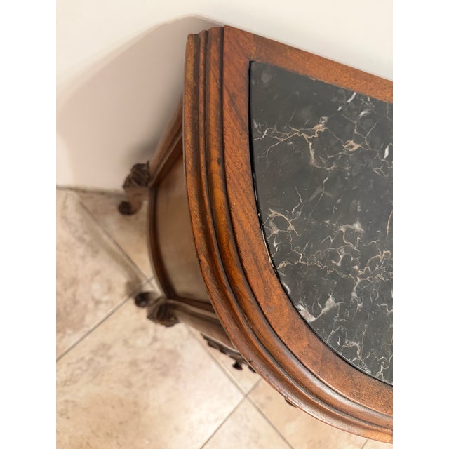 20th Century Two-Drawer Bedside Commode Nightstand With Marble Top, Pair For Sale - Image 10 of 15
