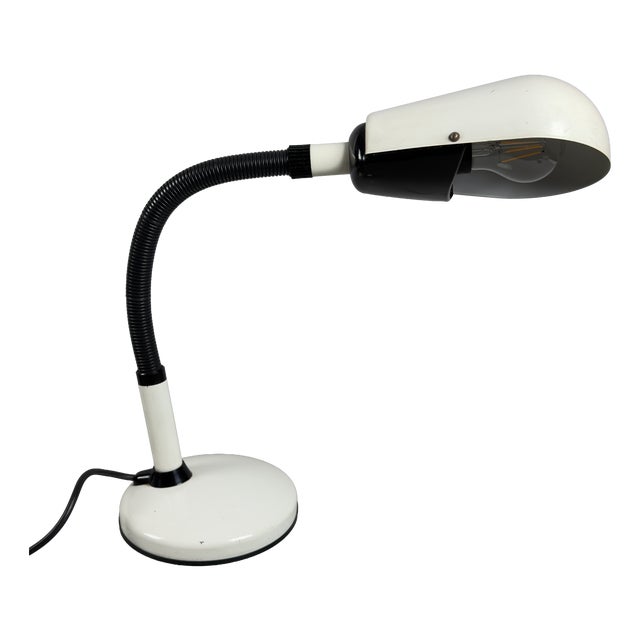 Adjustable White Metal Desk Lamp, 1970s For Sale
