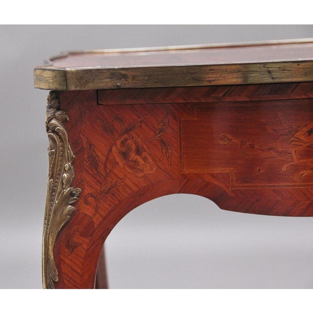 Brown Early 20th Century French Kingwood and Marquetry Side Table, 1910 For Sale - Image 8 of 16