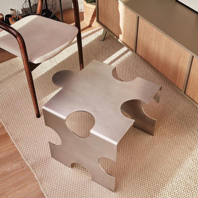 Puzzle Coffee Table in Stainless Steel by Veliento For Sale - Image 13 of 18