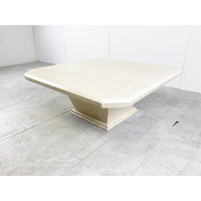 Vintage Travertine Hidden Bar Coffee Table, 1970s For Sale - Image 6 of 11