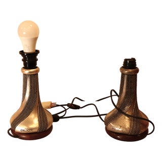 Silver Table Lamps by Ottaviani, 1970s, Set of 2 For Sale