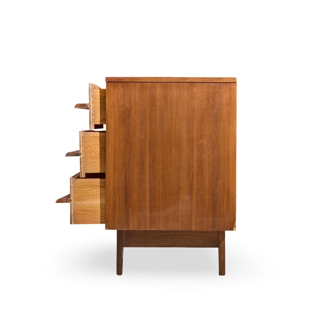 Mid 20th Century Young Manufacturing Mid Century Walnut Curved Lowboy Dresser For Sale - Image 5 of 7