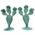 Vintage 1990s Pair of (2) Turquoise Prickly Pear Cactus Candelabras Metal Candle Stick Holders For Sale - Image 15 of 17