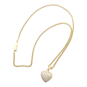 Cartier 18k Yellow Gold 2ct Diamond Pavé Large Heart Pendant Necklace