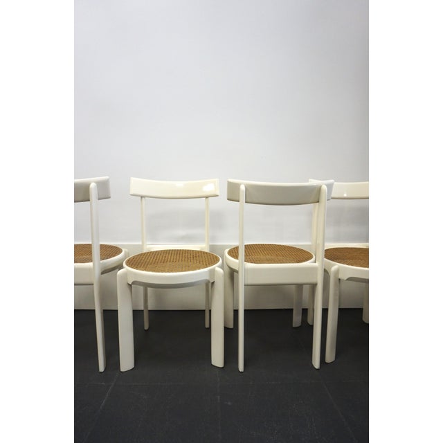 Postmodern Italian White Lacquered Chairs, 1970s, Set of 4 For Sale - Image 3 of 12