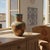 Turkish Handmade Ceramic Ata Vase (30cm) Anatolian Golden Fields and Turquoise Rim For Sale - Image 3 of 8