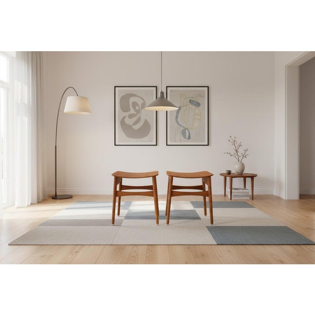 Beige Danish Stool in Teak and Oak, 1960s For Sale - Image 8 of 13