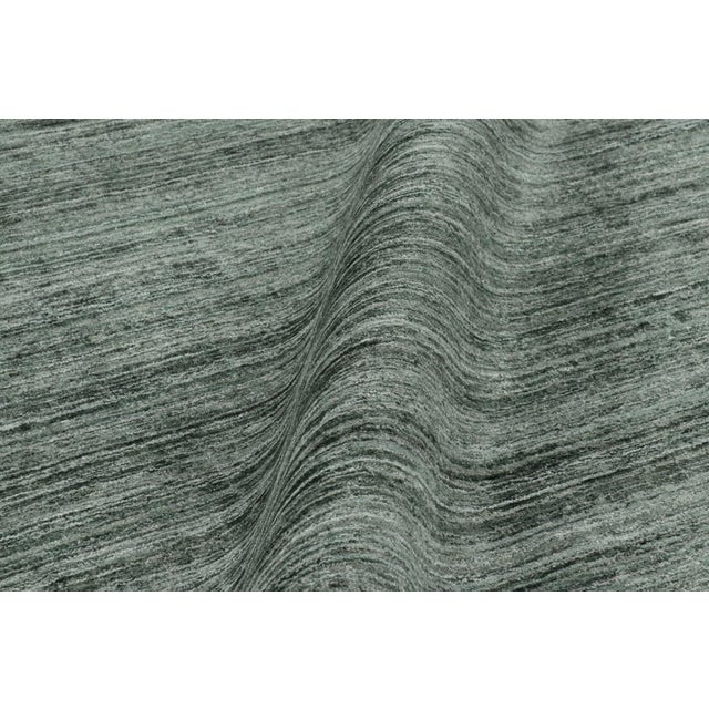 Textile Rug & Kilim’s Contemporary Textural Rug in Teal Green and Blue Tones and Striae For Sale - Image 7 of 8