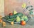 Fernand Blondin, Zucchinis, Onions and Fruits, Oil on Canvas For Sale