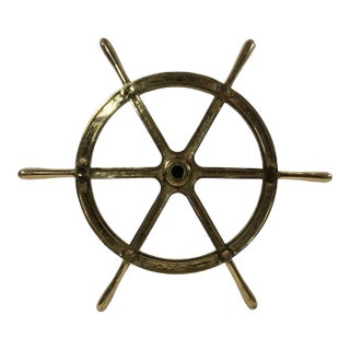 Six Spoke Solid Brass Ships Wheel For Sale