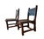 Pair of Vintage Spanish Brutalist Leather & Oak Accent Chairs For Sale - Image 4 of 13