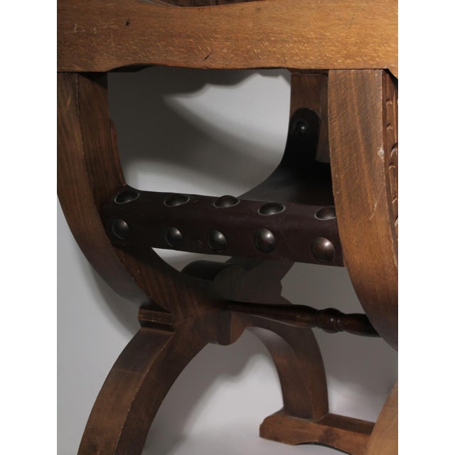 Renaissance Revival Oak Dante Chair, Sweden, 1850s For Sale - Image 4 of 11