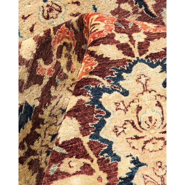 Textile Mogul, One-of-a-Kind Hand-Knotted Area Rug in Red, 8' 1" x 9' 9" For Sale - Image 7 of 8