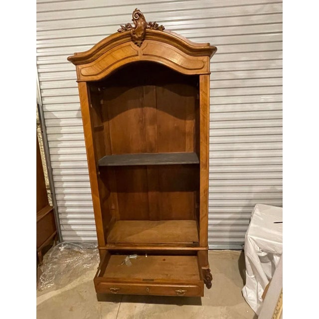 19th Century Antique French Louis XV Single Door Armoire For Sale - Image 9 of 11
