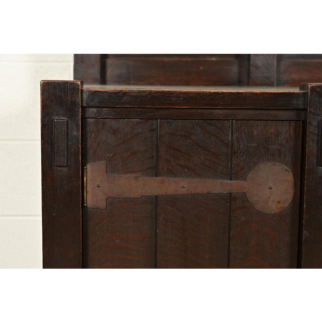 Brown Imperial Furniture Grand Rapids Mission Oak Arts & Crafts Strap Hinge Eight-Leg Sideboard, Circa 1900 For Sale - Image 8 of 15