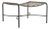 Brown Jordan Kantan Aluminum Suncloth Ottoman, Textured Pewter frame with Mica fabric For Sale