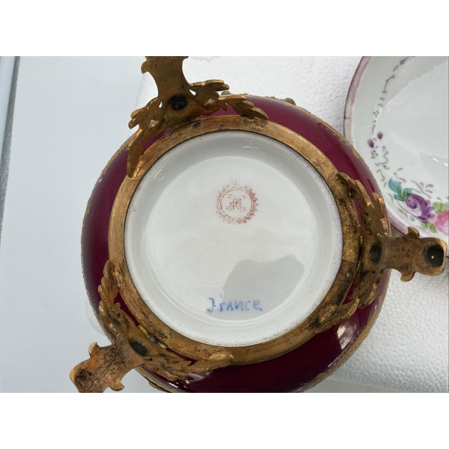 19th-Century French Sèvres Porcelain & Gilt Bronze Ormolu Covered Compote For Sale - Image 9 of 9