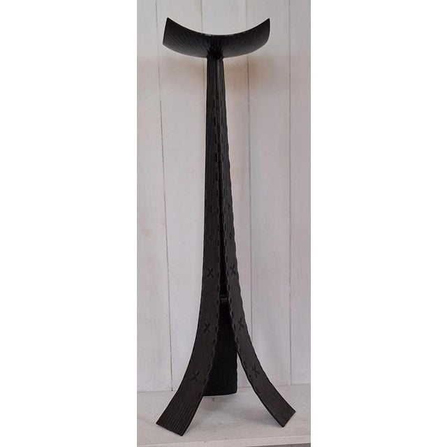 1970s Vintage Brutalist German Candlestick in Black Wrought Iron, 1970s For Sale - Image 5 of 5