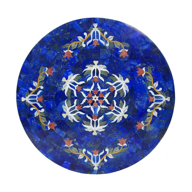 80 cm Extravagant Royal Blue Lapis Lazuli Coffee Table from Afghanistan. The Extravagant Lapis Lazuli Table for...