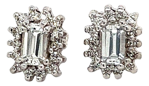 Natural Sapphire Diamond Stud Earrings 14k W Gold 0.94 TCW Certified