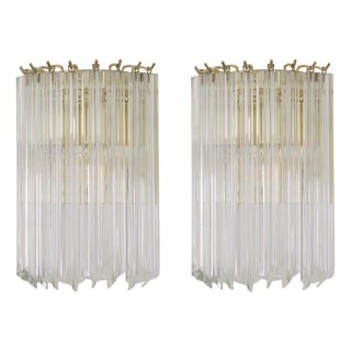 Wall Lamps in Murano Glass, 1990s, Set of 2 For Sale