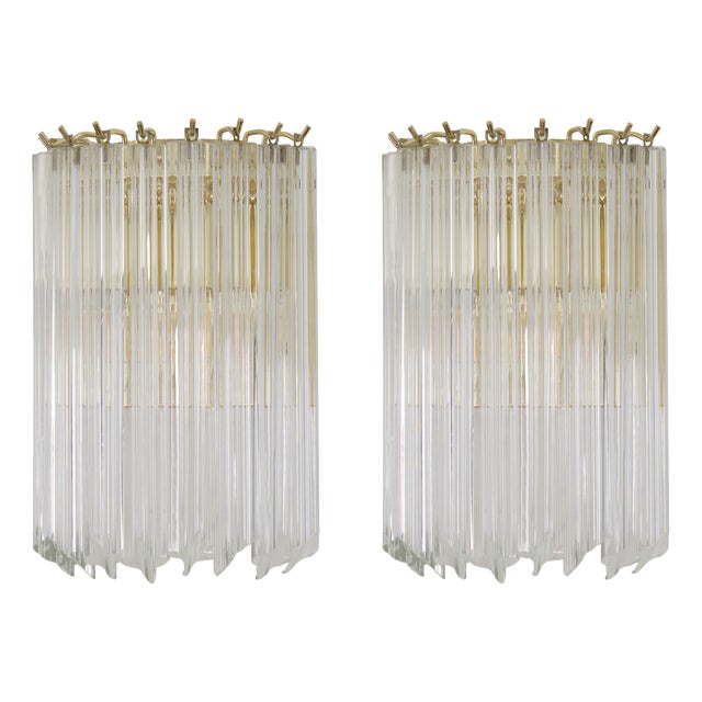 Wall Lamps in Murano Glass, 1990s, Set of 2 For Sale