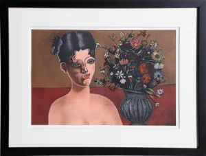 Franco Gentilini, Seated Woman Framed Lithograph