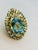 Baroque Bochic "Orient" Vintage AquaMarine & Blue Topaz Ring Set In 18K Gold & Silver For Sale - Image 3 of 18